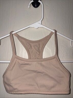 Ivivva Beige Sports Bra with Lacy Design